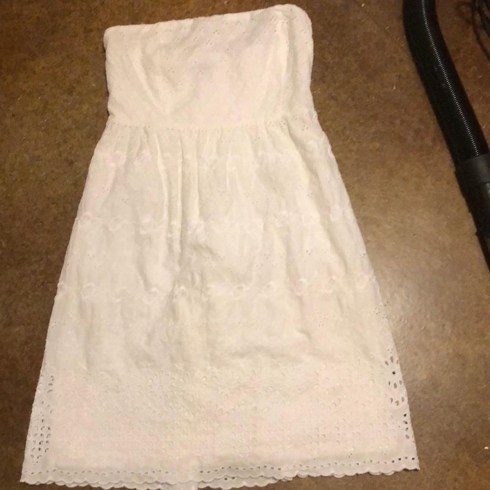 White strapless sundress